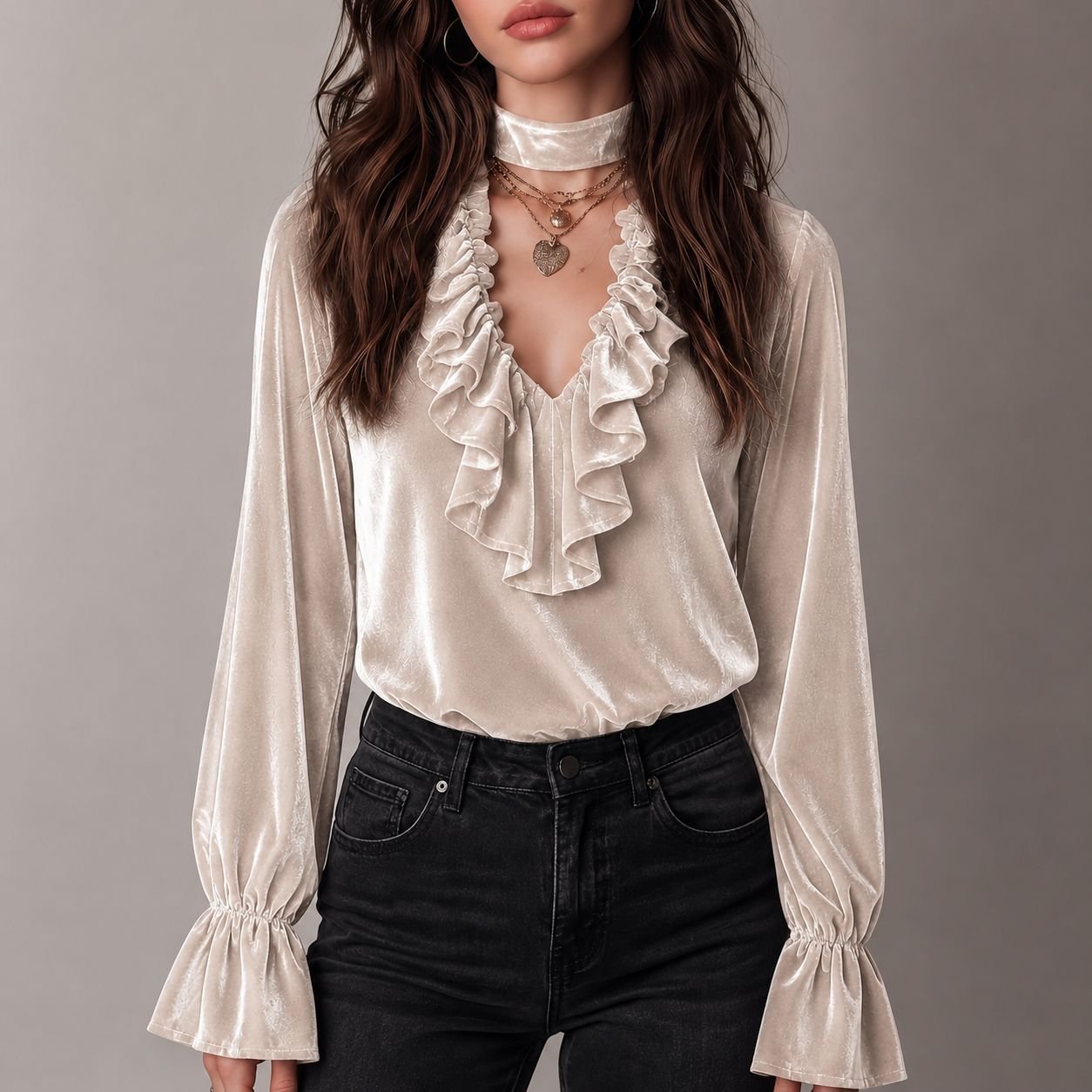 Women's Ruffled Tie Top - Flattering Casual Wear