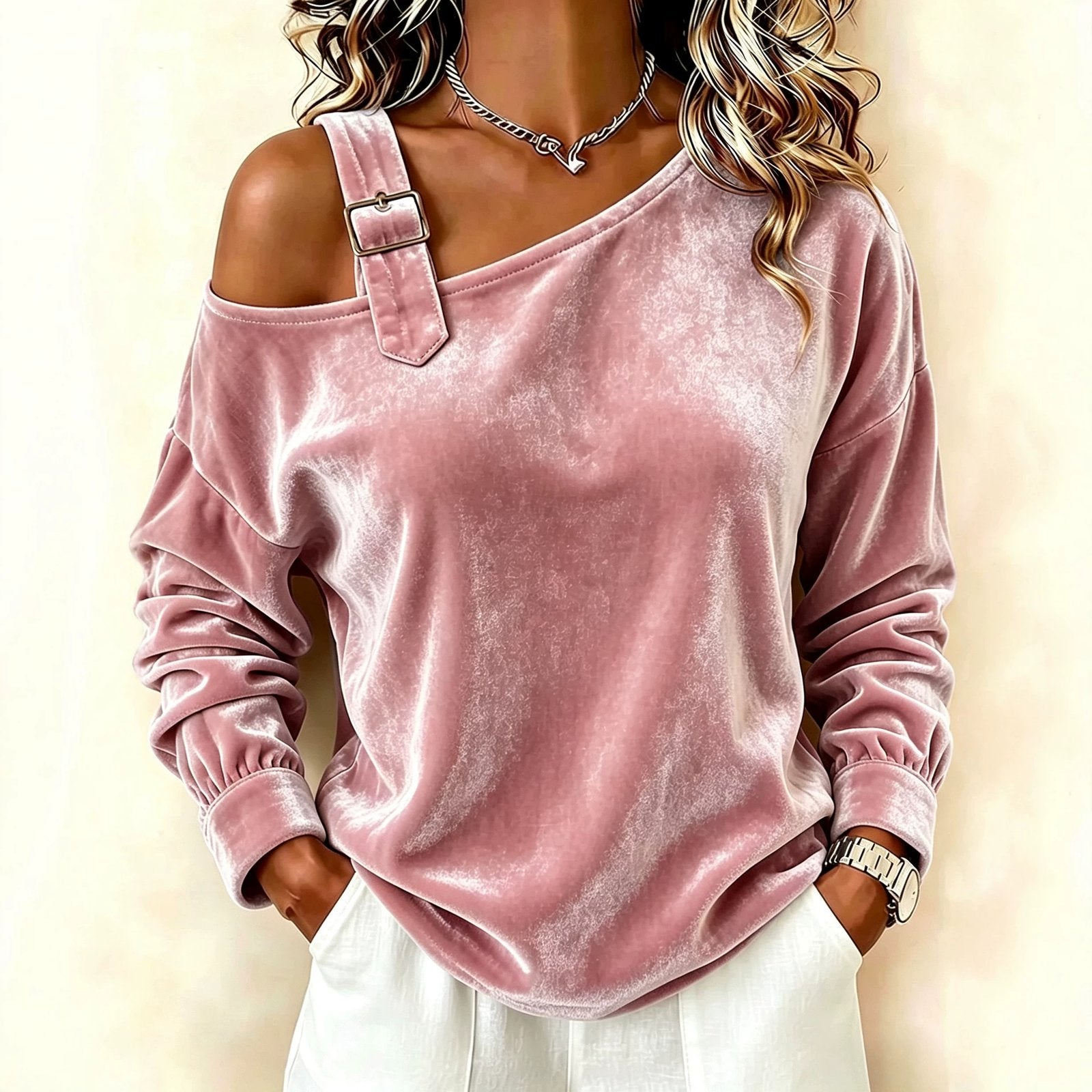 Autumn Chic Off Shoulder Velvet Top for Women