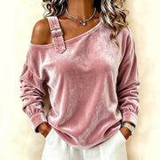 Autumn Chic Off Shoulder Velvet Top for Women
