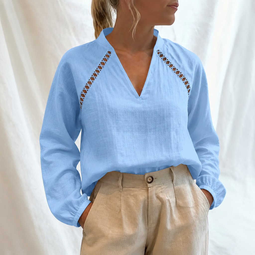 Elegant V-Neck Blouse for Work