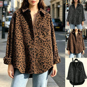 Retro Leopard Print Loose-Fit Women's Shirt