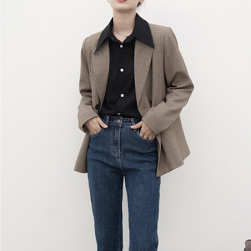 Vintage Blue French Shirt for Women