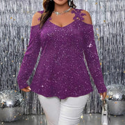 Plus Size V-Neck Tops for Women - Black, Pink, and More