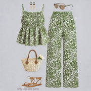 Everyday Casual Ruched Camisole & Wide-leg Pants Set