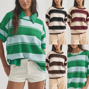 Women's Color-Block Short-Sleeve Sweater