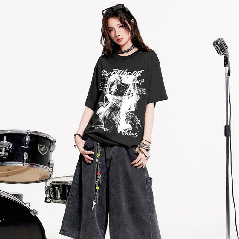 Retro Letter Graphic Tee for Men
