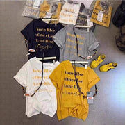 Loose-Fit Summer Tee With Fun Letter Print