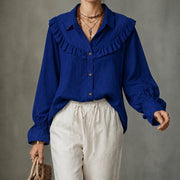 Retro Chic Long Sleeve Top - Relaxed Fit, 6 Colors