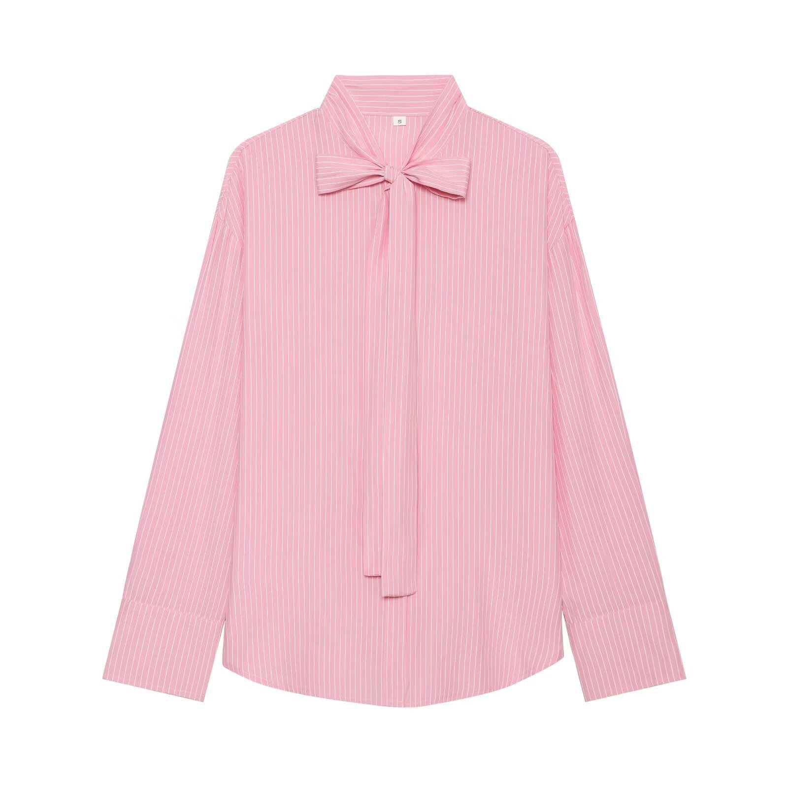 Chic Striped Blouse with Bow Tie Detail