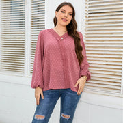 Elegant Commute Long-Sleeve Chiffon Blouse for Women