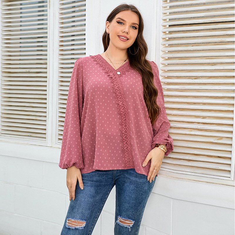 Elegant Commute Long-Sleeve Chiffon Blouse for Women
