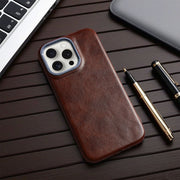 Retro PU Leather iPhone Case