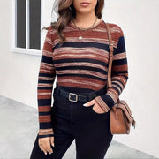 Cozy Striped Knit Sweater for Women