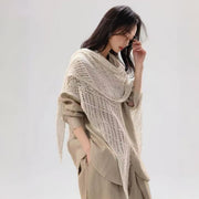 Soft Linen Triangle Shawl for Women