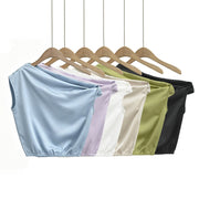 Off-the-Shoulder Satin Tank Top for Women