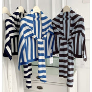 Warm Striped Shawl Wrap for Women - Fall Winter Knitted Scarf