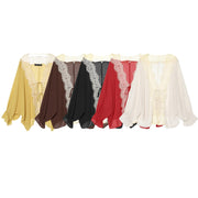 French Lace Blouse Thin Tied Design