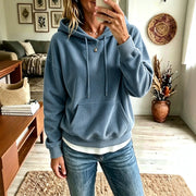Autumn Winter Corduroy Hoodie for Women - Relaxed Fit