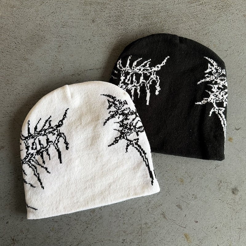 Stay Warm with Dark-Style Jacquard Knitted Hats for Autumn-Winter