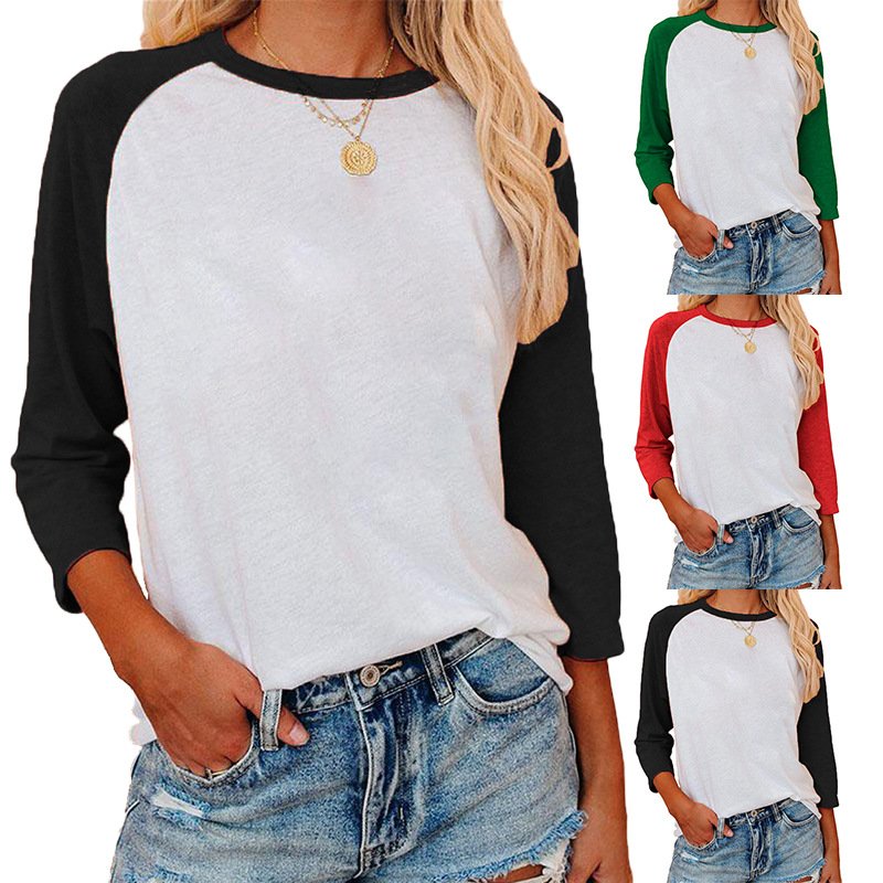 Personalized Loose 7/4 Sleeve Top for Women