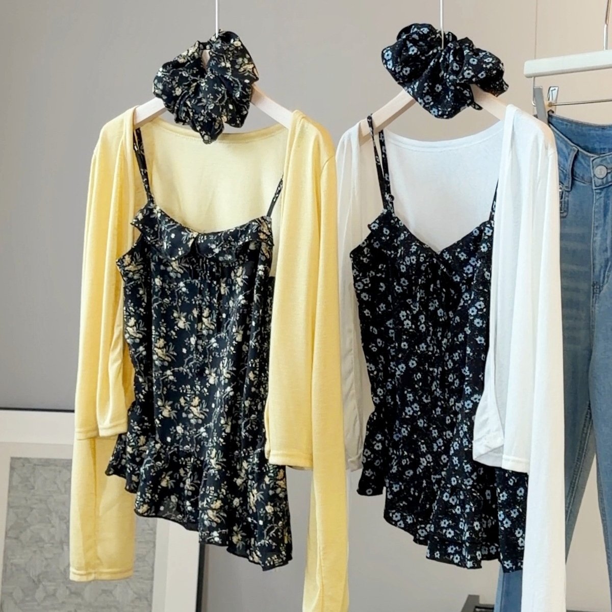 Floral Camisole & Cardigan 3-piece Set for Women