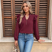 Ruffled V-Neck Shirt