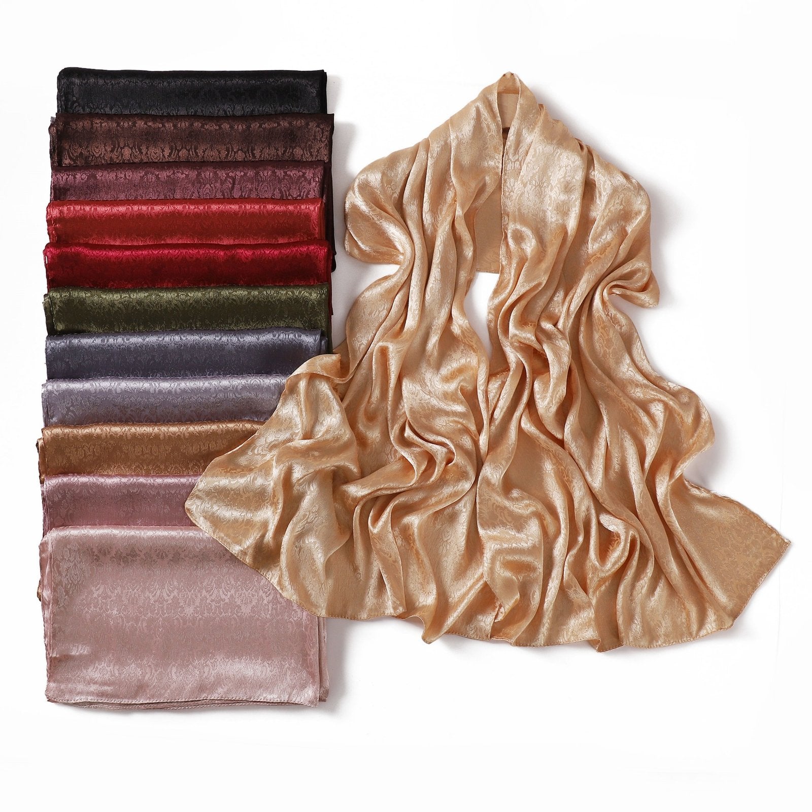 Elegant Satin Jacquard Headscarf for Women