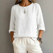 Loose-Fit Crew-Neck Long Sleeve Top for Women