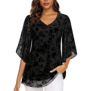 Summer V-Neck Mesh Top for Women
