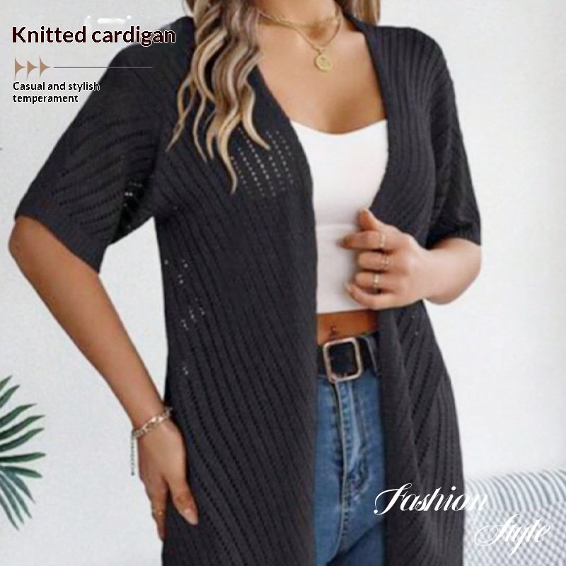 Women's Striped Knitted Casual Coat