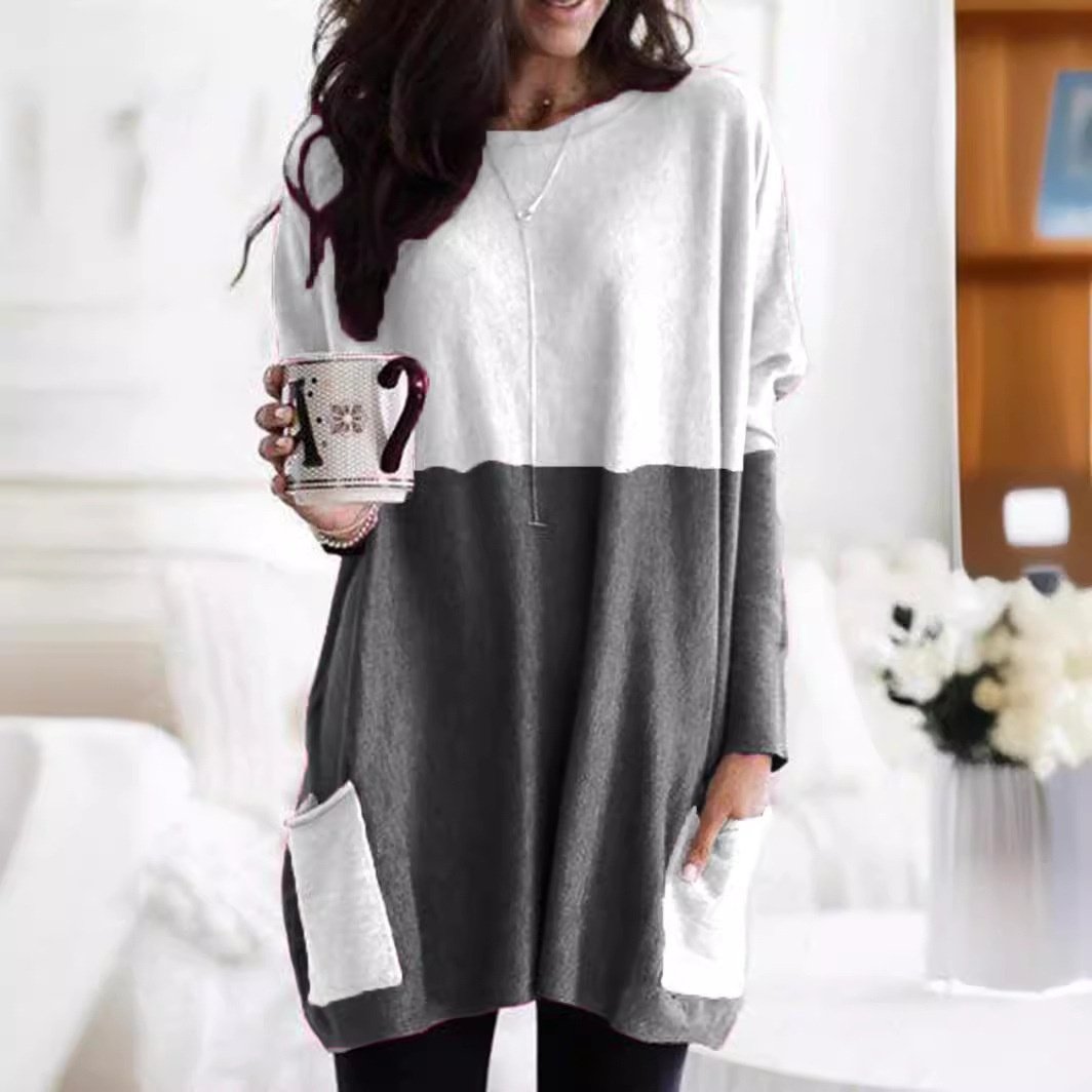 Autumn Long-Sleeve Casual Tee for Women - Pockets Included