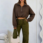 Cozy Long-Sleeve Sweatshirt with Drawstring Hoodie