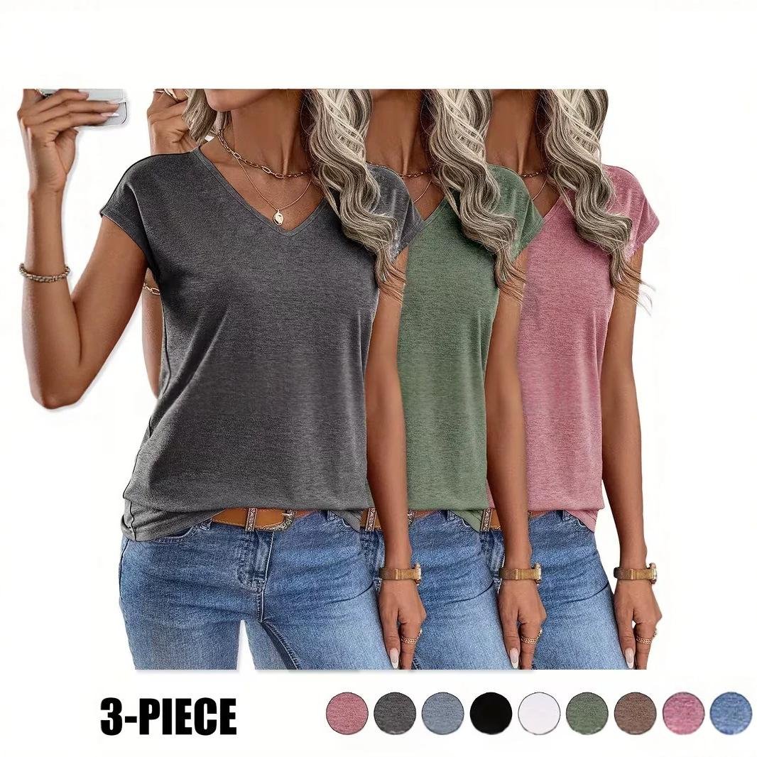 V-Neck Short Sleeve T-Shirt for Women