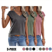 V-Neck Short Sleeve T-Shirt for Women