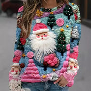 Women's 3D Digital Print Hoodie - Cozy Winter Wear