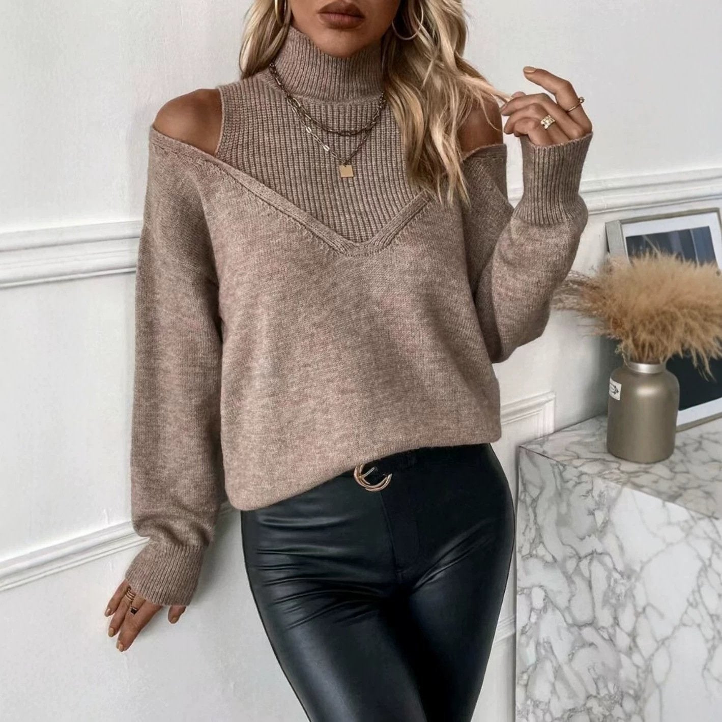 Cozy Knit Off-the-Shoulder Sweater for Women
