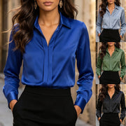 Elegant Lapel Collar Blouse