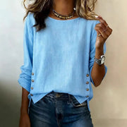 Loose Fit Cotton-Linen T-Shirt for Women