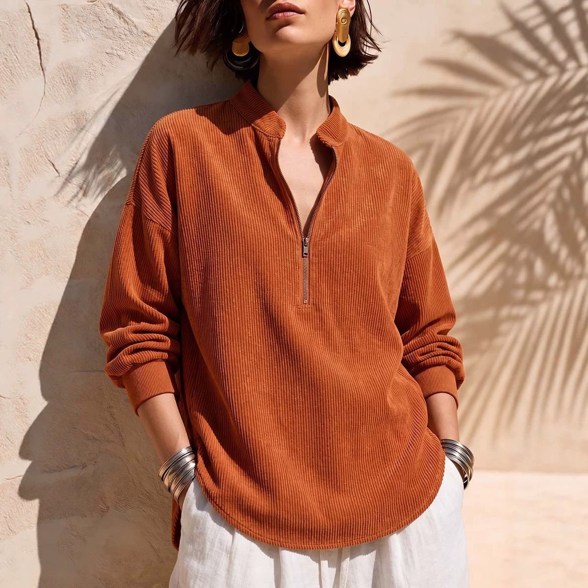 Retro Chic Long Sleeve Top