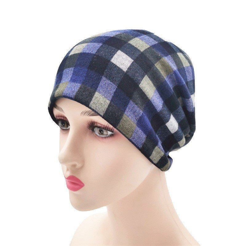 Add a Pop of Style with Plaid Striped Headscarf