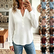 Casual V-Neck Long-Sleeve Women's Tee
