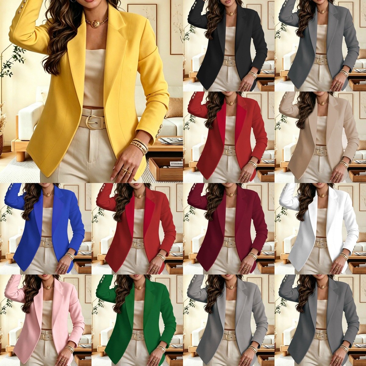 Elegant Long-Sleeve Commuter Suit for Women