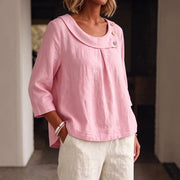 Women's Casual Round-neck Shirt Loose-fitting Top