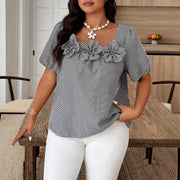 Plus-Size Women's Loose-Fitting Casual Blouse