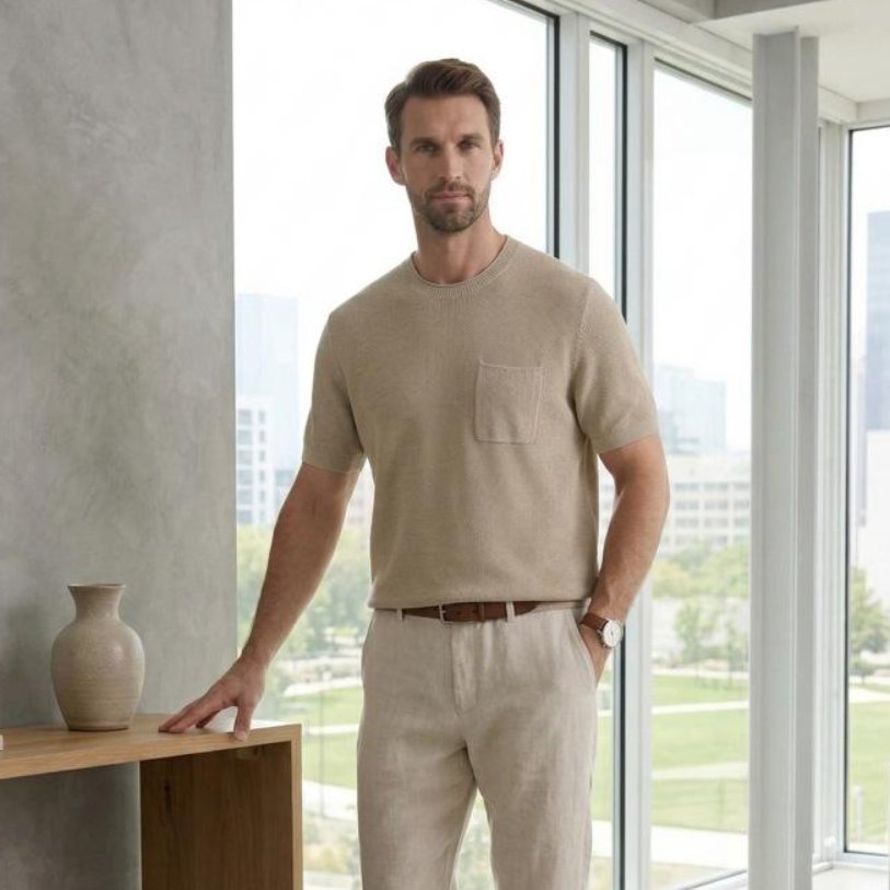 Men's Breathable Crew Neck Pullover