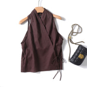 Elegant Sleeveless Lace-Up Top