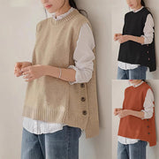 Retro Chic Sleeveless Sweater Vest for Women