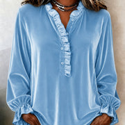 Velvet Long-sleeve T-shirt for Women - Cozy Fashion Top