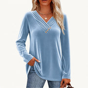Comfortable V-Neck Long Sleeve T-Shirt for Women