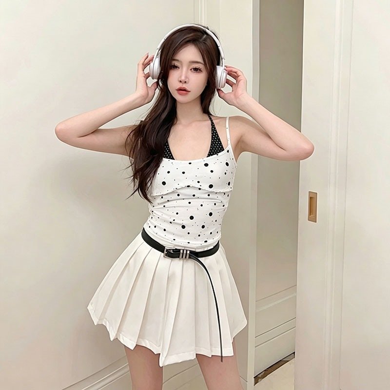 Polka Dot Halter Neck Camisole for Women
